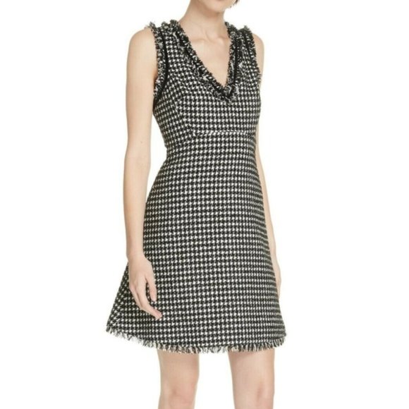 KATE SPADE Black White Tweed Houndstooth Dress - Picture 2 of 9